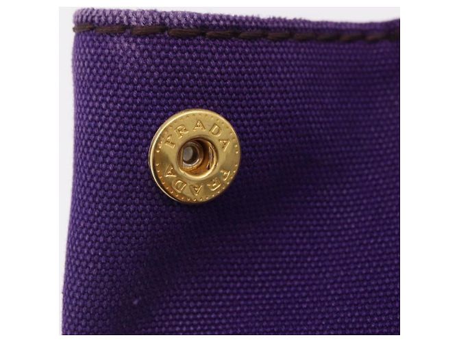 PRADA Canapa MM Handtasche Canvas Lila Goldfarben Auth mr3004A - Ansicht 17