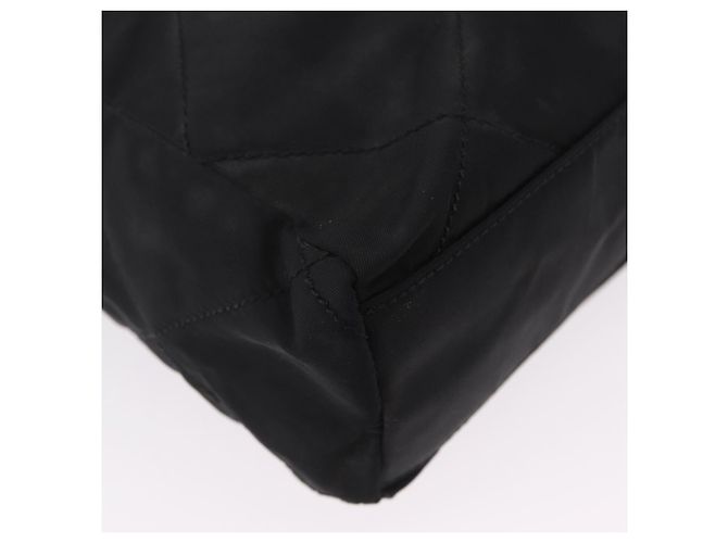 Bolsa de Ombro com Corrente PRADA Nylon Black Gold Auth ar14310A Preto Dourado - vista 10