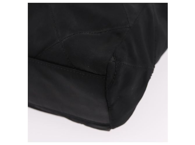 Bolsa de Ombro com Corrente PRADA Nylon Black Gold Auth ar14310A Preto Dourado - vista 11