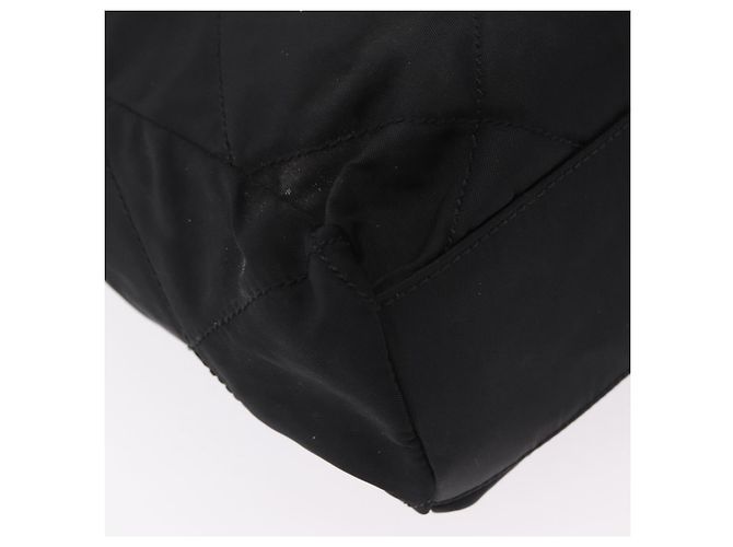 Bolsa de Ombro com Corrente PRADA Nylon Black Gold Auth ar14310A Preto Dourado - vista 12