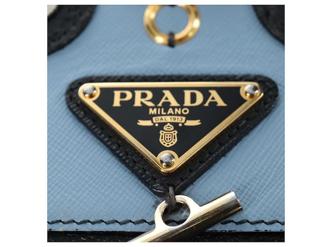 Borsa a tracolla con catena PRADA in pelle nera e oro Auth 202514M Nero D'oro - vista 23