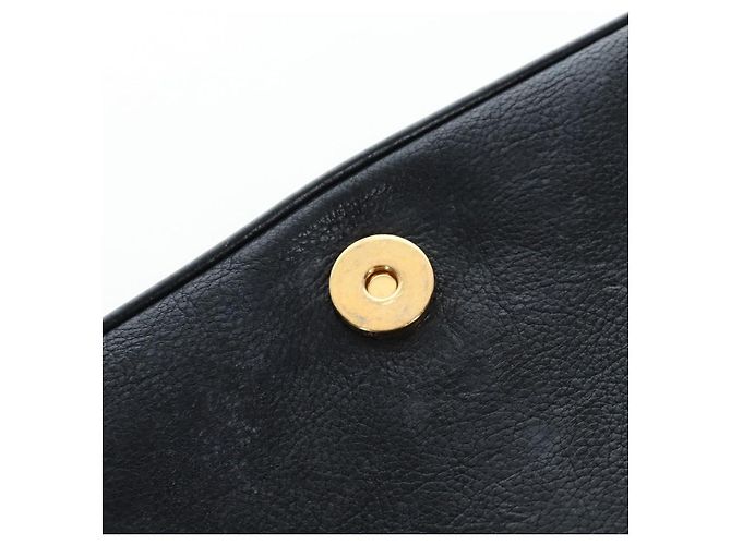 Borsa a tracolla con catena PRADA in pelle nera e oro Auth 202514M Nero D'oro - vista 26