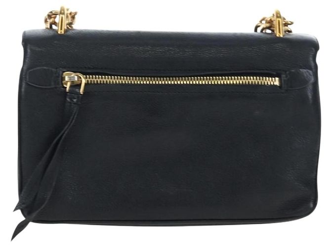 Borsa a tracolla con catena PRADA in pelle nera e oro Auth 202514M Nero D'oro - vista 3