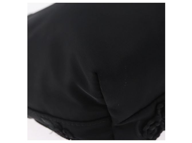 Borsa a mano Salvatore Ferragamo Gancini Nylon Nero Tono Oro Auth BA16145 - vista 13