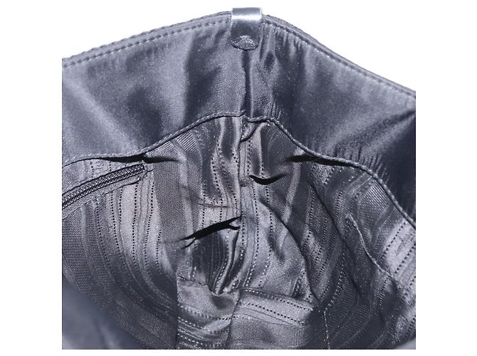 Borsa a mano Salvatore Ferragamo Gancini Nylon Nero Tono Oro Auth BA16145 - vista 20