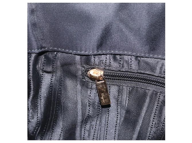 Borsa a mano Salvatore Ferragamo Gancini Nylon Nero Tono Oro Auth BA16145 - vista 22
