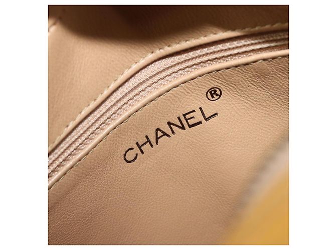 Borsa a tracolla CHANEL Matelasse Pelle verniciata Giallo Argento CC Auth bs37322 - vista 21