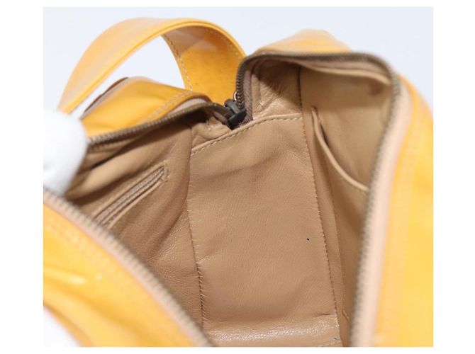 Borsa a tracolla CHANEL Matelasse Pelle verniciata Giallo Argento CC Auth bs37322 - vista 23