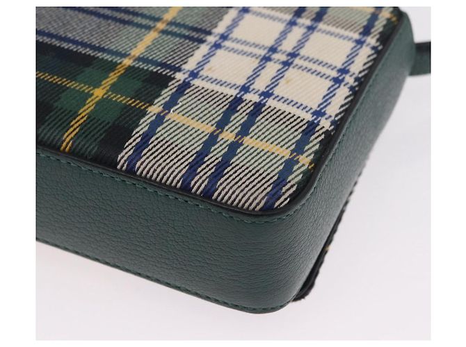 Borsa a tracolla BURBERRY Nova Check Canvas Green Silver Auth ka6391A Argento Verde - vista 14