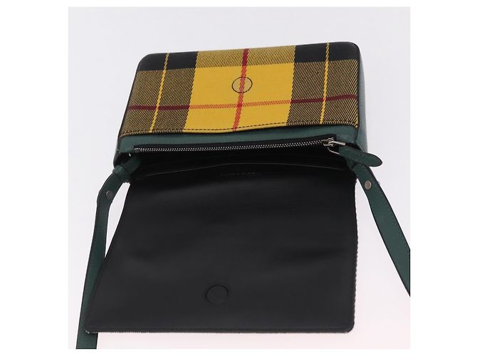 Borsa a tracolla BURBERRY Nova Check Canvas Green Silver Auth ka6391A Argento Verde - vista 16