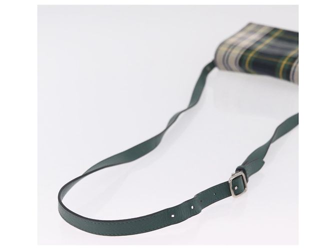 Borsa a tracolla BURBERRY Nova Check Canvas Green Silver Auth ka6391A Argento Verde - vista 7