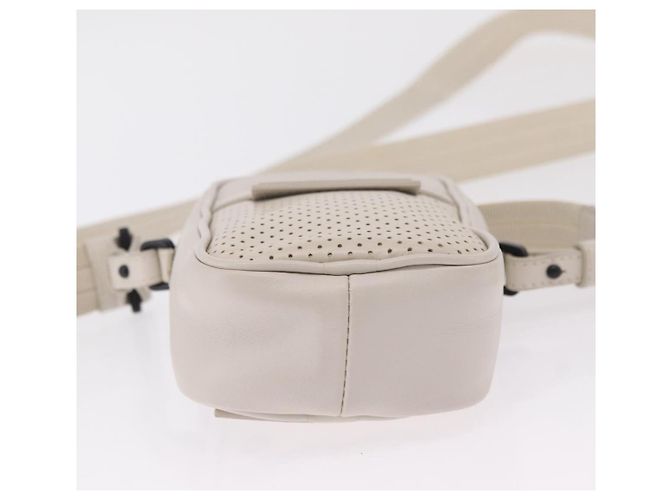 BOTTEGA VENETA Borsa a tracolla Leggero in pelle Bianca Auth ka6402 Bianco - vista 11