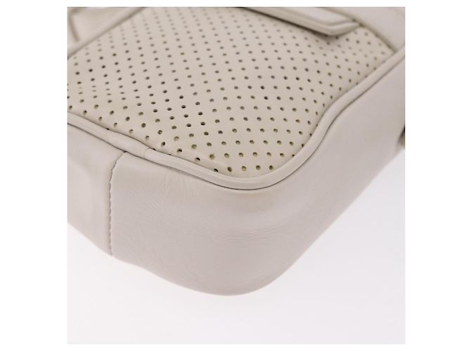 BOTTEGA VENETA Borsa a tracolla Leggero in pelle Bianca Auth ka6402 Bianco - vista 13
