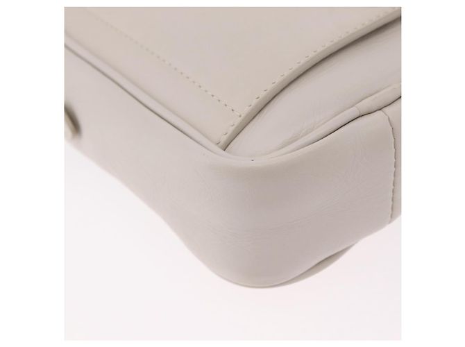 BOTTEGA VENETA Borsa a tracolla Leggero in pelle Bianca Auth ka6402 Bianco - vista 14