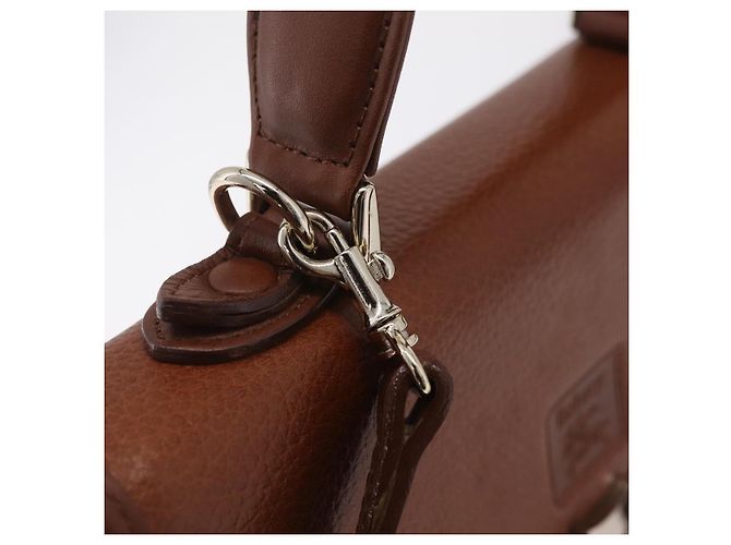 Burberrys Handtasche Leder 2way Braun Silber Auth BA16165 - Ansicht 17