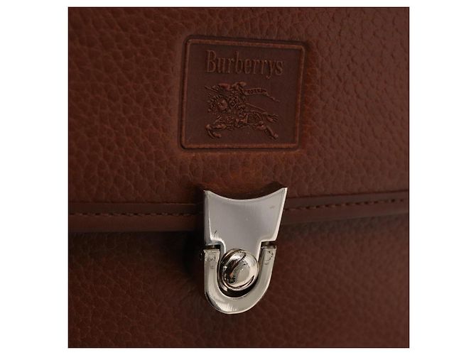 Burberrys Handtasche Leder 2way Braun Silber Auth BA16165 - Ansicht 18