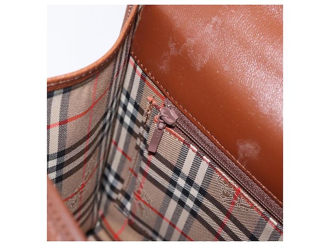 Burberrys Handtasche Leder 2way Braun Silber Auth BA16165 - Ansicht 25