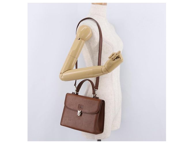 Burberrys Handtasche Leder 2way Braun Silber Auth BA16165 - Ansicht 27