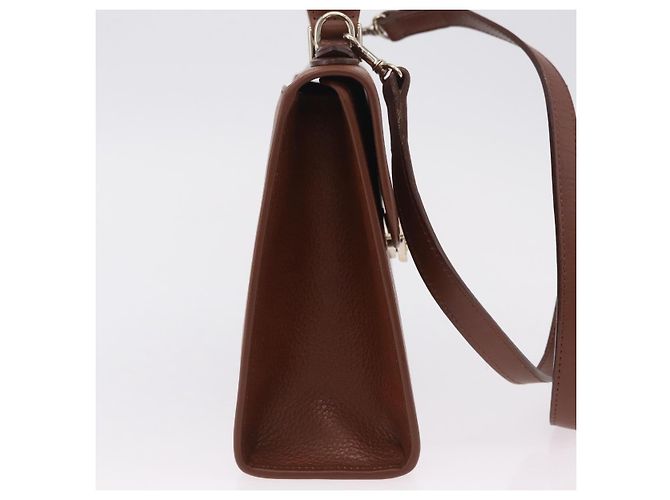 Burberrys Handtasche Leder 2way Braun Silber Auth BA16165 - Ansicht 6