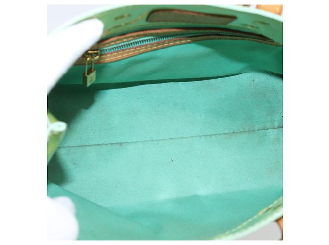 Borsa LOUIS VUITTON Monogram Vernis Reade PM Peppermint M91307 LV Auth ep16109 Verde - vista 11