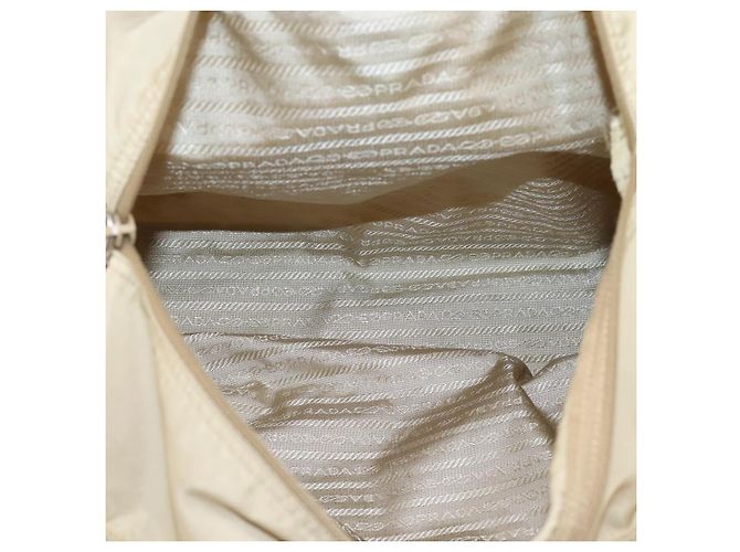 Sac Tote PRADA Nylon Beige Silver Auth 206281A Argenté - vue 17