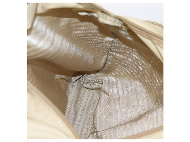 Sac Tote PRADA Nylon Beige Silver Auth 206281A Argenté - vue 18