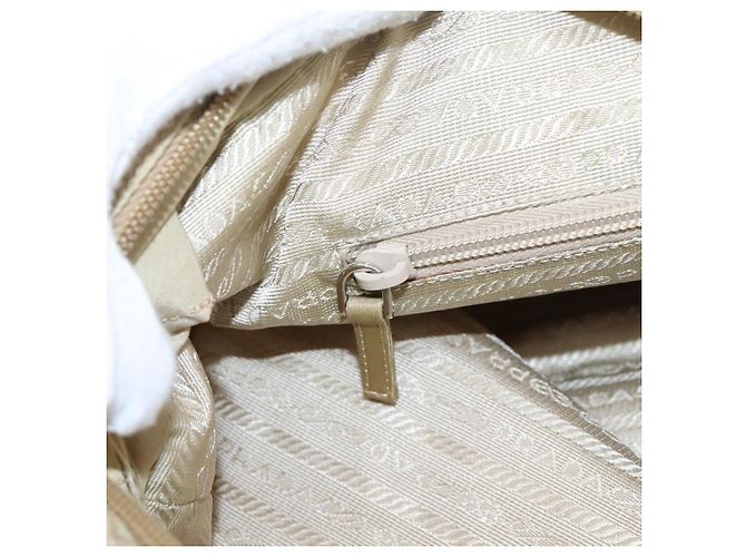 Sac Tote PRADA Nylon Beige Silver Auth 206281A Argenté - vue 20