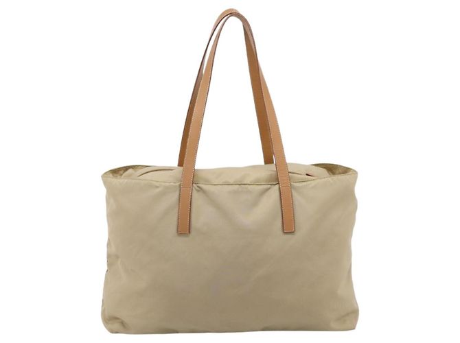 Sac Tote PRADA Nylon Beige Silver Auth 206281A Argenté - vue 3