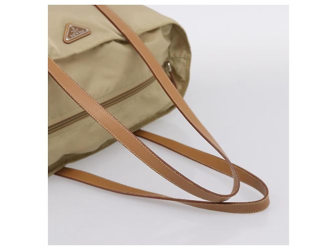 Sac Tote PRADA Nylon Beige Silver Auth 206281A Argenté - vue 7