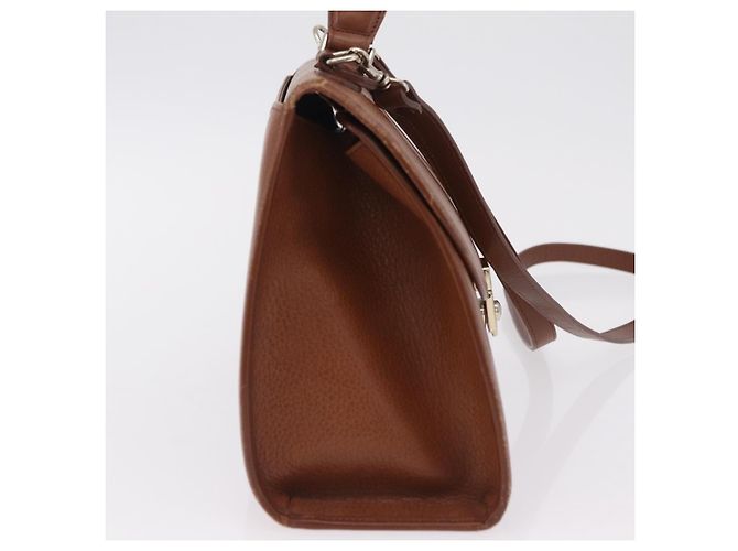 Borsa a mano Burberrys in pelle 2way Marrone Oro Auth ep16217 D'oro - vista 7