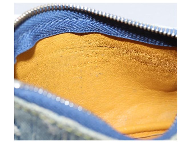 LOUIS VUITTON Monogram Denim Pochette Cles Purse Blue M95343 LV Auth 206350A Azul - vista 10