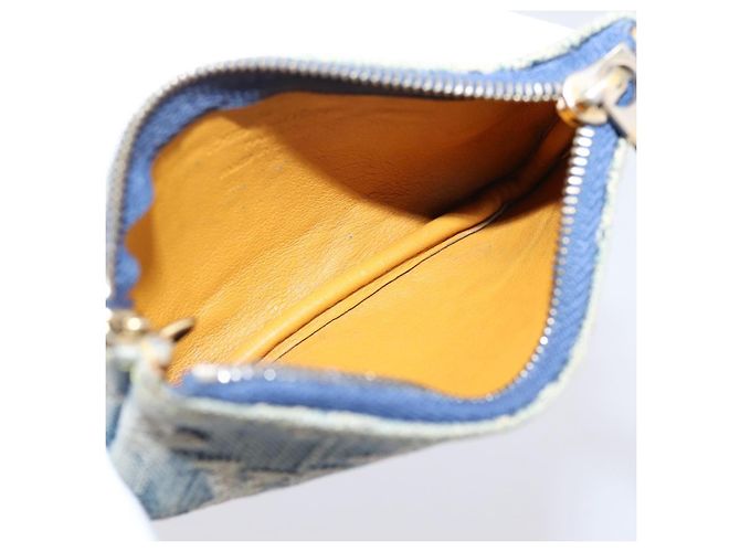 LOUIS VUITTON Monogram Denim Pochette Cles Purse Blue M95343 LV Auth 206350A Azul - vista 11