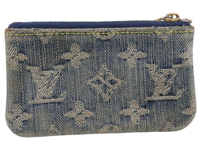 LOUIS VUITTON Monogram Denim Pochette Cles Purse Blue M95343 LV Auth 206350A Azul - vista 2