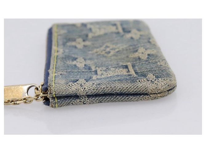LOUIS VUITTON Monogram Denim Pochette Cles Purse Blue M95343 LV Auth 206350A Azul - vista 3