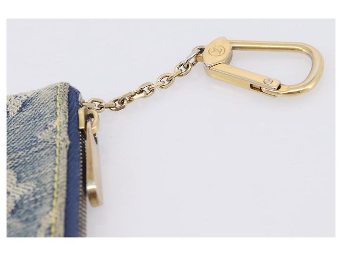 LOUIS VUITTON Monogram Denim Pochette Cles Purse Blue M95343 LV Auth 206350A Azul - vista 6