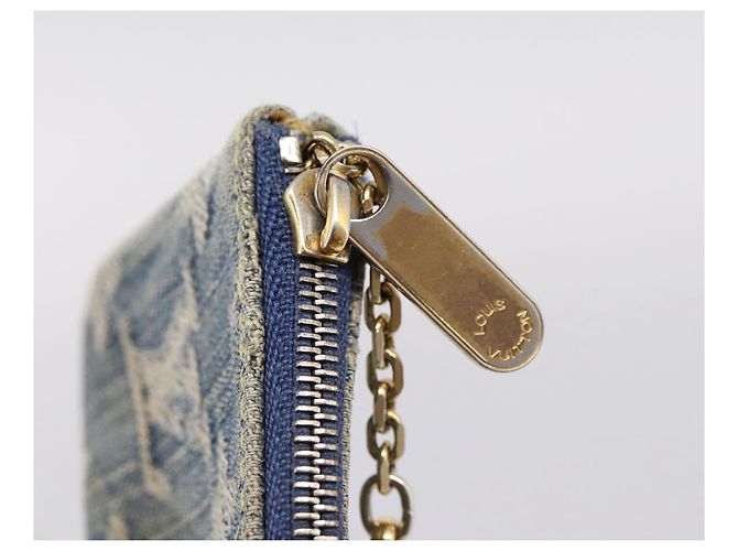 LOUIS VUITTON Monogram Denim Pochette Cles Purse Blue M95343 LV Auth 206350A Azul - vista 9