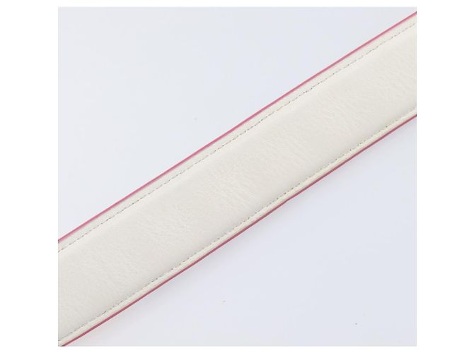 FENDI Strap You Shoulder Strap Leather 15.2"" White Silver Auth bs37389 Silvery - view 12