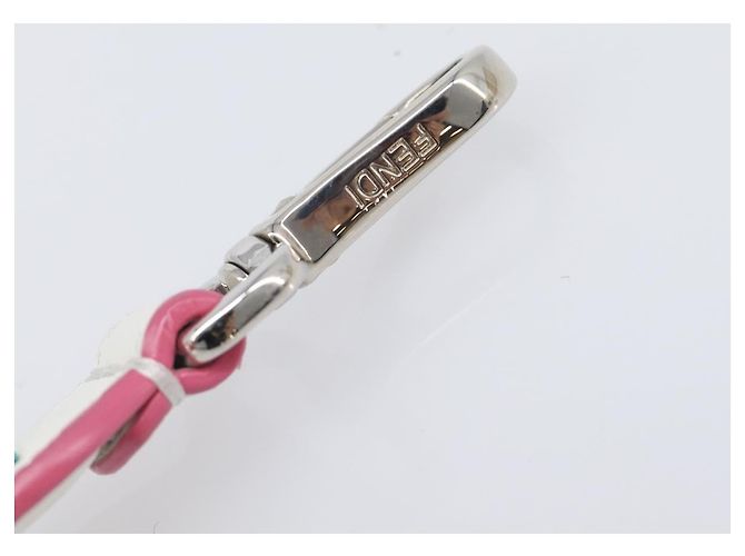 FENDI Strap You Shoulder Strap Leather 15.2"" White Silver Auth bs37389 Silvery - view 7
