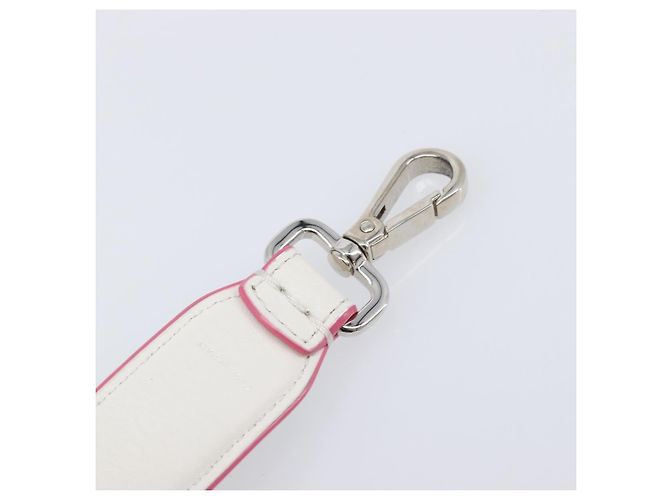 FENDI Strap You Shoulder Strap Leather 15.2"" White Silver Auth bs37389 Silvery - view 8