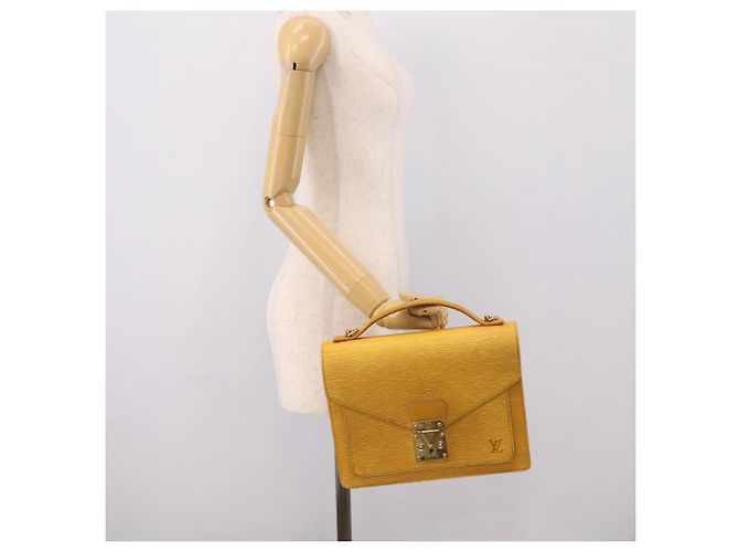 Borsa a mano LOUIS VUITTON Epi Monceau28 2way Gialla M52129 LV Auth bs37379 Giallo - vista 27
