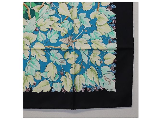 Hermès HERMES Carre 90 Seidentuch Schwarz Blau "L'ARBRE de SOIE" Auth ki6867M - Ansicht 10