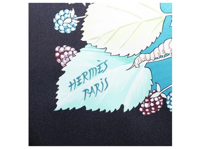 Hermès HERMES Carre 90 Seidentuch Schwarz Blau "L'ARBRE de SOIE" Auth ki6867M - Ansicht 13