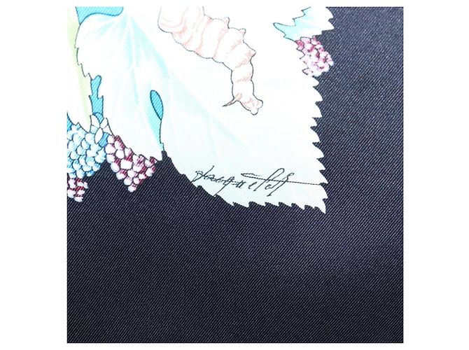 Hermès HERMES Carre 90 Seidentuch Schwarz Blau "L'ARBRE de SOIE" Auth ki6867M - Ansicht 14