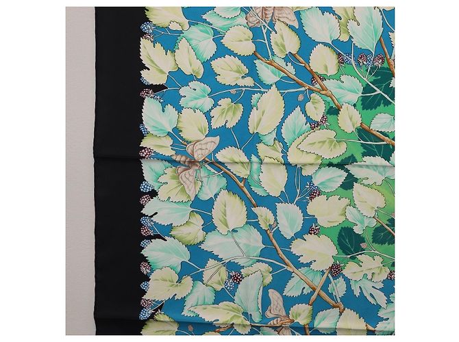 Hermès HERMES Carre 90 Seidentuch Schwarz Blau "L'ARBRE de SOIE" Auth ki6867M - Ansicht 5
