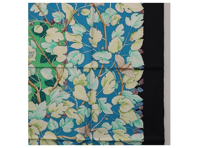 Hermès HERMES Carre 90 Seidentuch Schwarz Blau "L'ARBRE de SOIE" Auth ki6867M - Ansicht 7