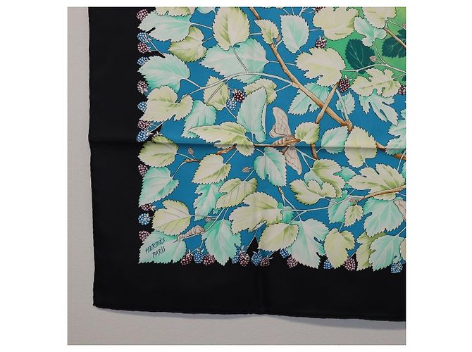 Hermès HERMES Carre 90 Seidentuch Schwarz Blau "L'ARBRE de SOIE" Auth ki6867M - Ansicht 8