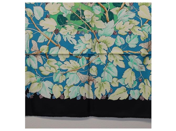 Hermès HERMES Carre 90 Seidentuch Schwarz Blau "L'ARBRE de SOIE" Auth ki6867M - Ansicht 9