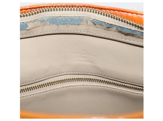 LOUIS VUITTON Monogram Vernis Houston Hand Bag Beige M91004 LV Auth bs37344 - vista 10