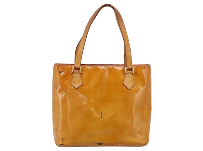 LOUIS VUITTON Monogram Vernis Houston Hand Bag Beige M91004 LV Auth bs37344 - vista 13