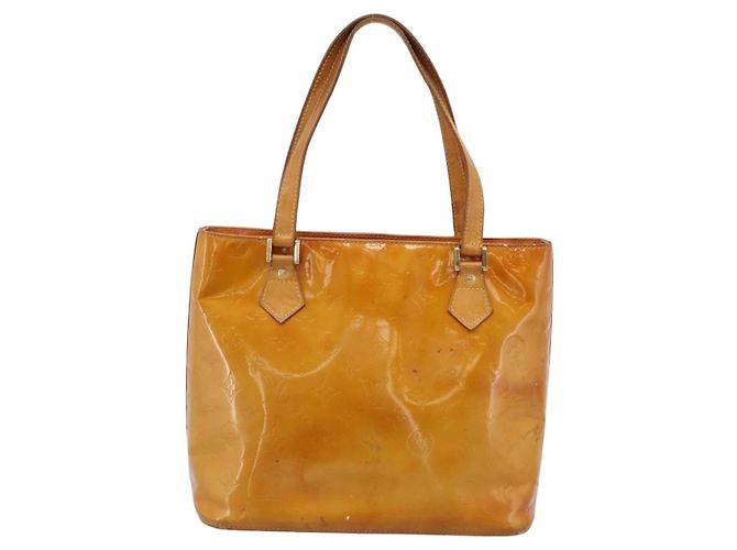 LOUIS VUITTON Monogram Vernis Houston Hand Bag Beige M91004 LV Auth bs37344 - vista 2